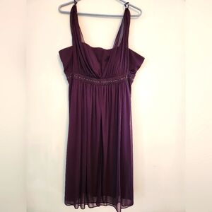 EUC Jessica Howard Grape Formal Dress with Beaded Waistline.  Size 16